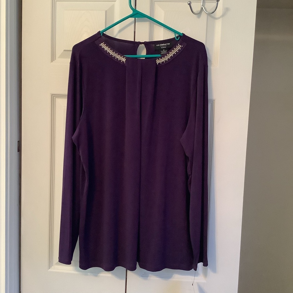 Liz Claiborne purple tunic with tags 1x